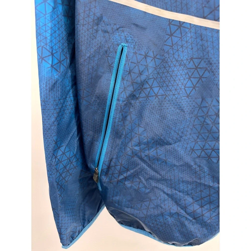 The North Face Mountain Athletics Blue Geometric Windbreaker Jacket Mens XXL